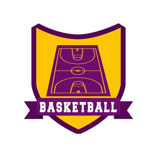 Emblème de la ligue de basket classique — Image vectorielle