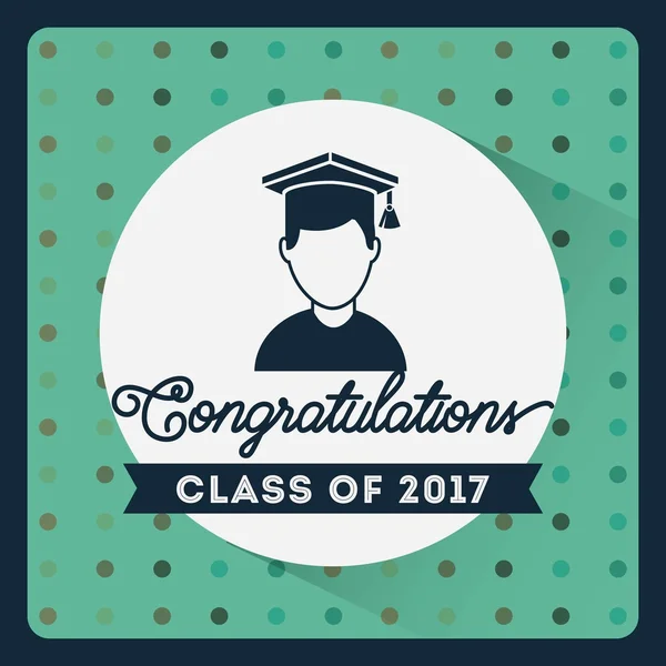 Felicitaciones clase de 2017 tarjeta — Vector de stock