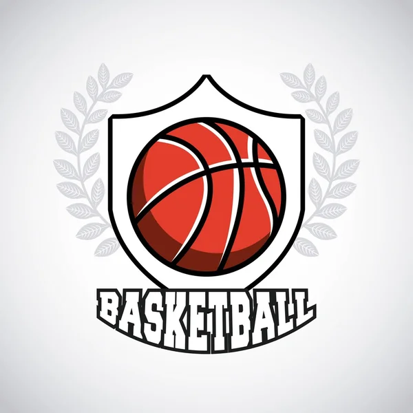 Clásico emblema de la liga de baloncesto — Archivo Imágenes Vectoriales