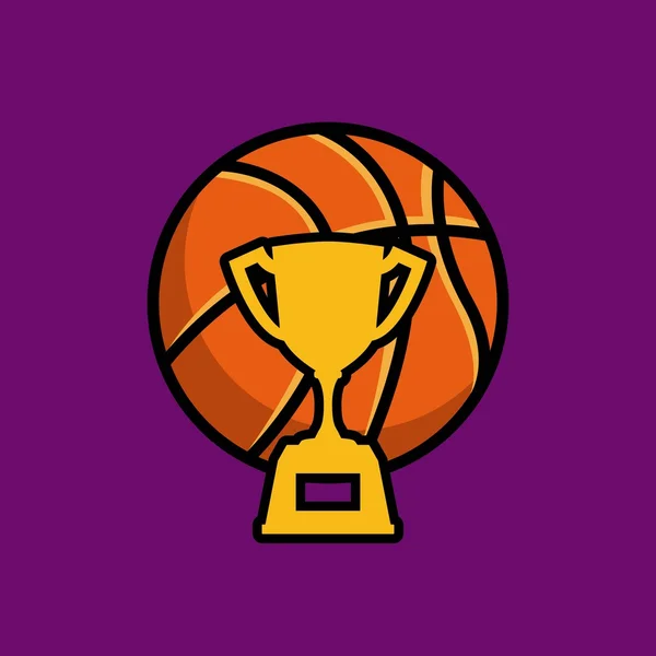 Clásico emblema de la liga de baloncesto — Vector de stock