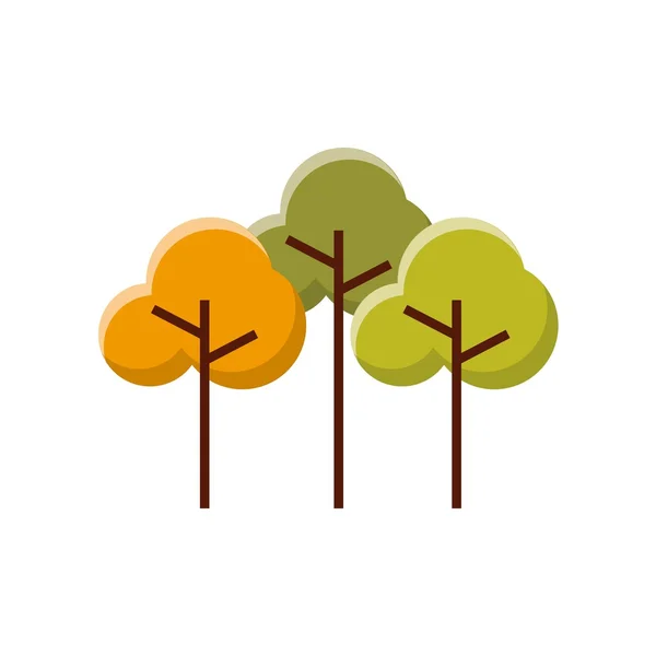 Árboles bosque campo paisaje — Vector de stock