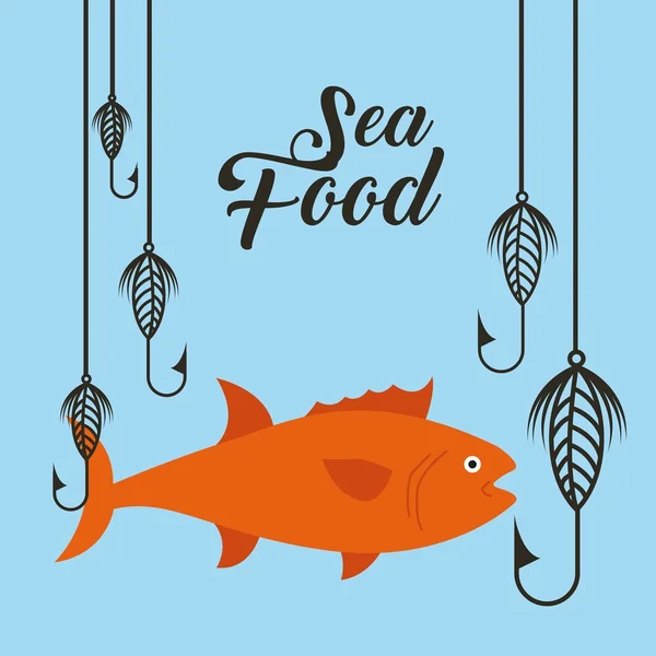 Pyszne na morze restauracja ryba — Wektor stockowy