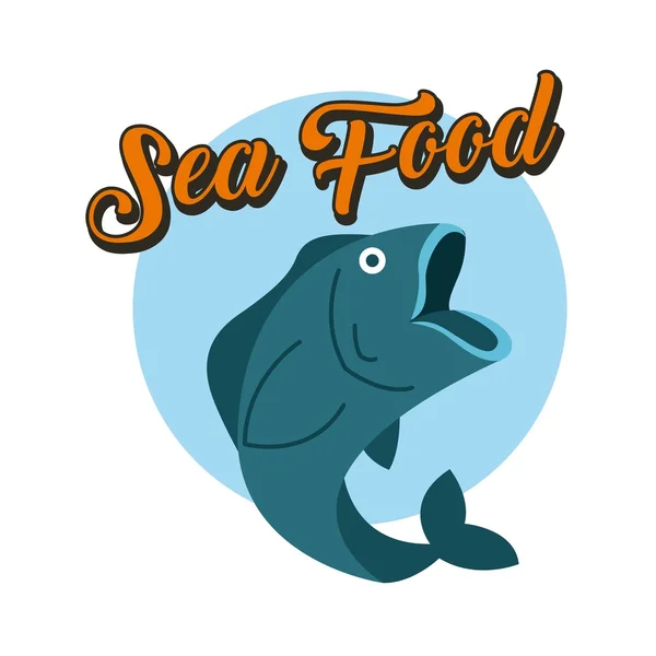 Läckra havet mat fiskrestaurang — Stock vektor