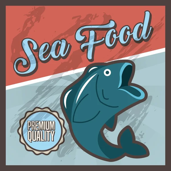 Delicious sea food fish restaurant — Stock Vector