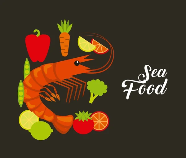 Вкусные морепродукты — стоковый вектор