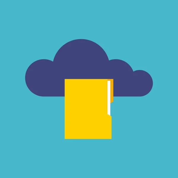 Cloud computing flat isolated icon — Stock Vector