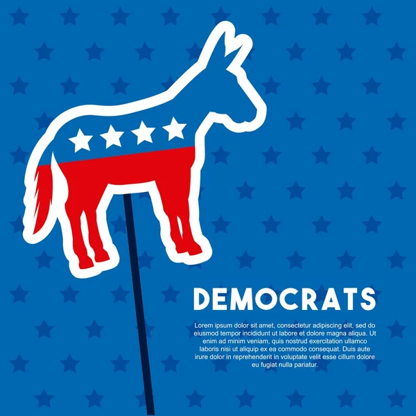 Partido político democrata animal — Vetor de Stock