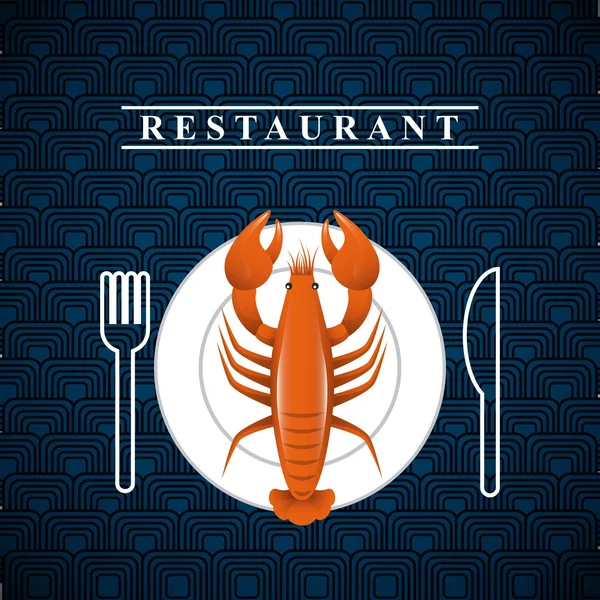 Delicious seafood lobster animal — Stock Vector