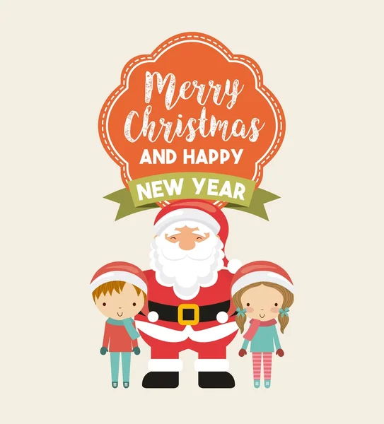 Niños pequeños en la celebración de Navidad — Vector de stock