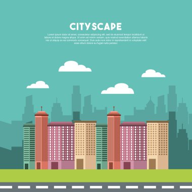 Bina cityscape manzarası simgesi