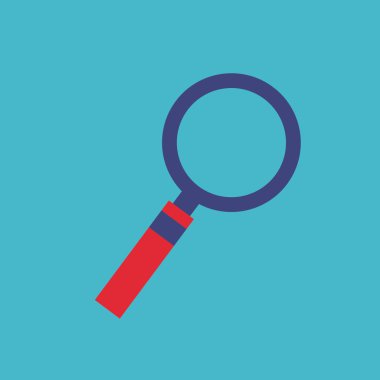 Büyüteç camı düz izole simge arama