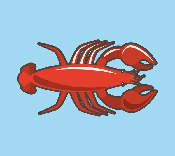 Deliciosos frutos do mar lagosta animal — Vetor de Stock