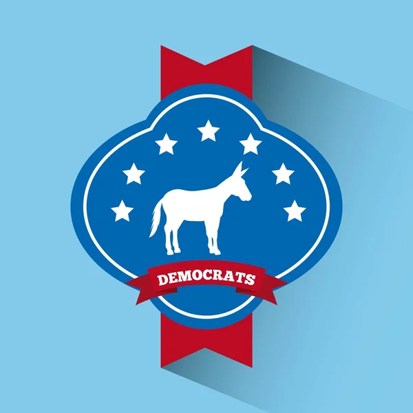 民主党政治派对动物 — 图库矢量图片