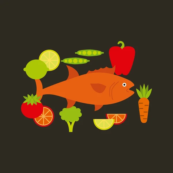 Köstliche Meeresfrüchte Fisch Restaurant — Stockvektor