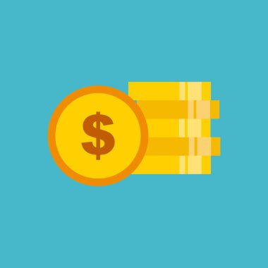 sikke para düz izole simgesi