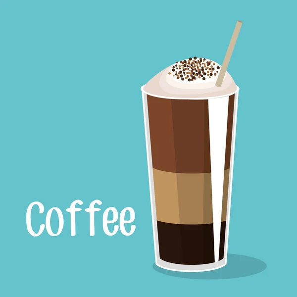 美味的咖啡，冰饮料 — 图库矢量图片