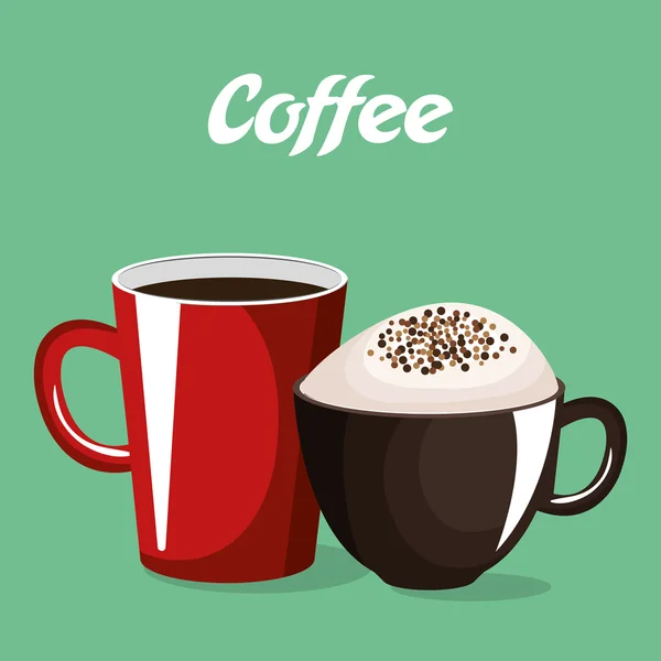 Pyszne kawy filiżanka ikona na białym tle — Wektor stockowy