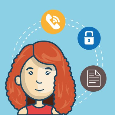 asma kilit simgesine sahip kadın