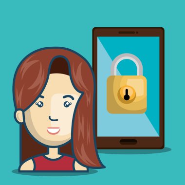 Avatar kadın ve smartphone