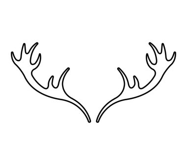 boynuzları Ren geyiği izole simgesi