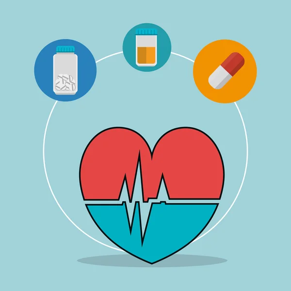 Cardio puls srdce — Stockový vektor