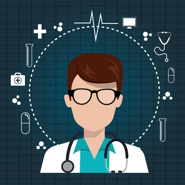 Avatar hombre médico médico — Archivo Imágenes Vectoriales