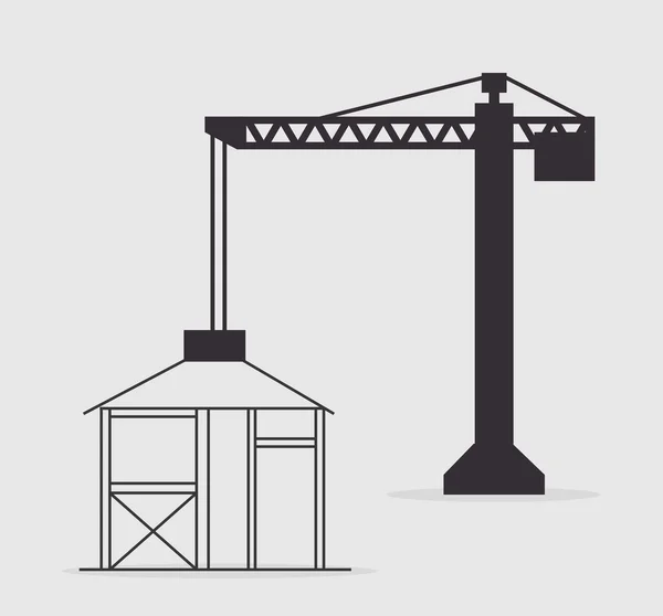Torre de construcción de grúa — Vector de stock