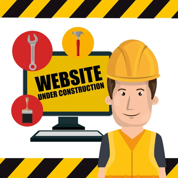 Sitio web en construcción diseño — Vector de stock