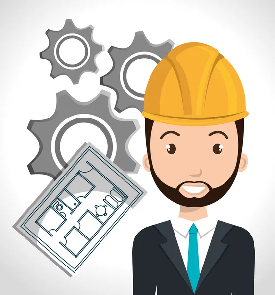 Avatar man architect — Stock Vector