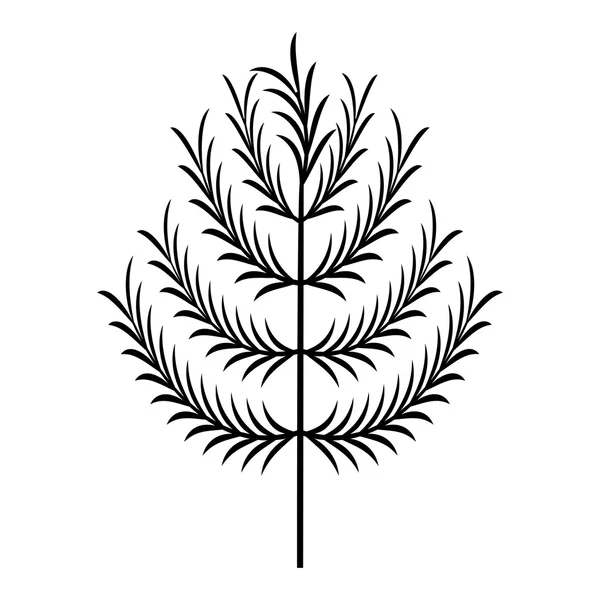 叶子植物装饰孤立的图标 — 图库矢量图片