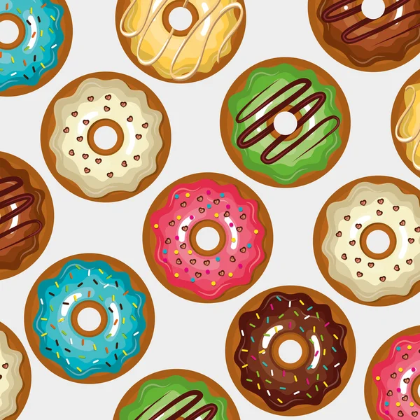 Set de rosquillas dulces — Vector de stock