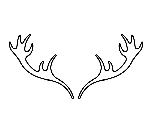 Horns reindeer isolated icon — Stock Vector