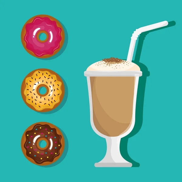 Koffie en donuts design — Stockvector