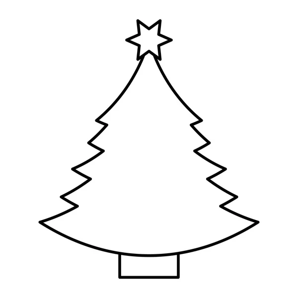 Baum Kiefer Weihnachten isolierte Ikone — Stockvektor