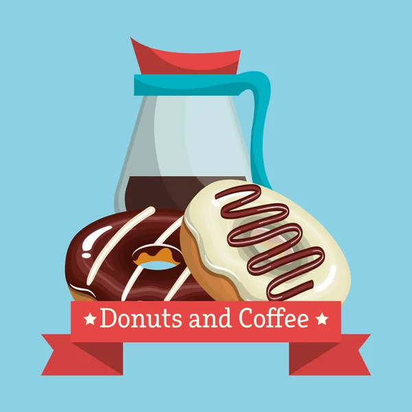 Koffie en donuts design — Stockvector