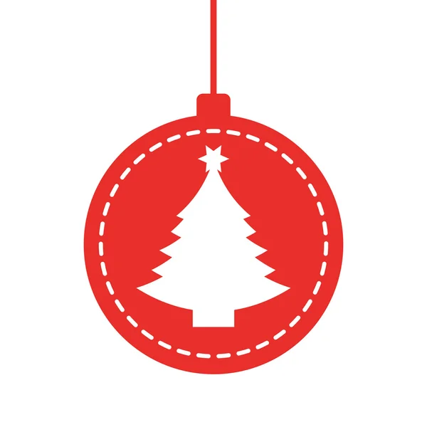 Boule de Noël décorative suspendue — Image vectorielle