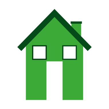 Eko ev izole simgesi