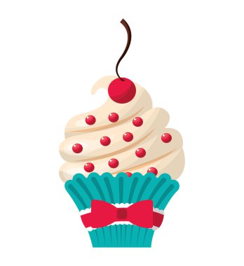 Lezzetli kek tatlı izole edilmiş ikon