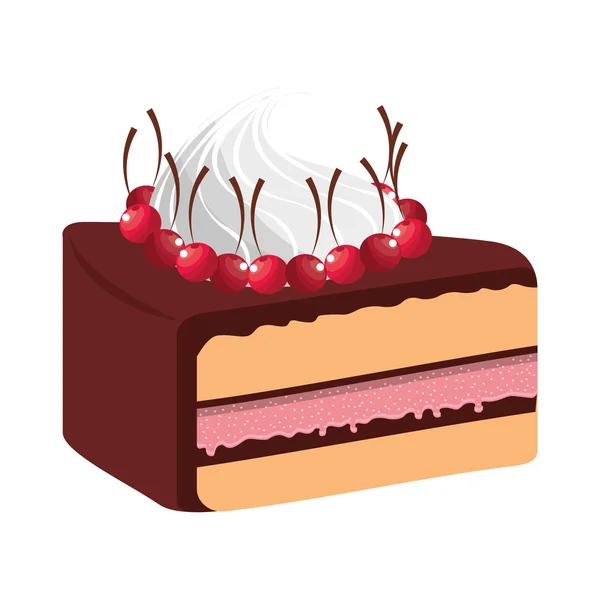 美味的蛋糕部分甜图标 — 图库矢量图片