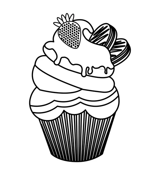 美味的纸杯蛋糕甜蜜孤立的图标 — 图库矢量图片