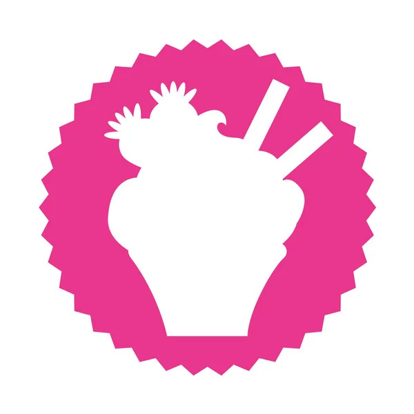 Delicious cupcake sweet isolated icon — Stock Vector