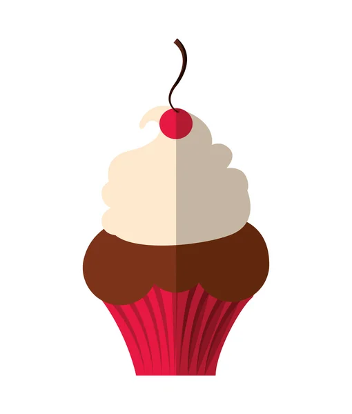 Delicioso cupcake doce ícone isolado —  Vetores de Stock