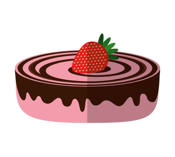 Delicioso icono de pastel dulce — Vector de stock