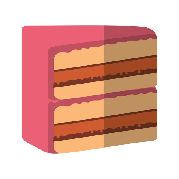 Lahodný dort část sladké ikona — Stockový vektor