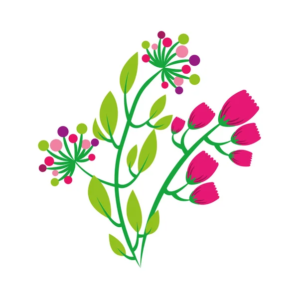 Blume Pflanze Dekoration isoliert Symbol — Stockvektor