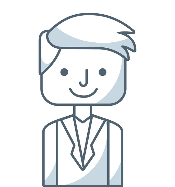 Hombre de negocios avatar icono de línea — Vector de stock