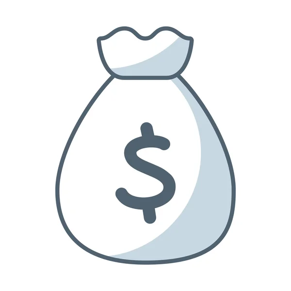 Bag money flat line icon — Stock Vector