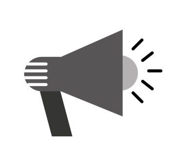 Megafon düz satırı simgesi