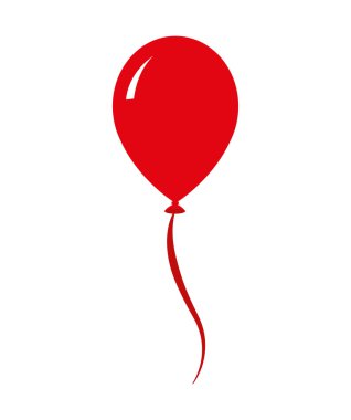 Balon hava doğum günü izole simgesi