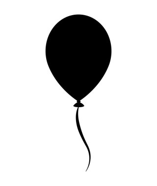 Balon hava doğum günü izole simgesi